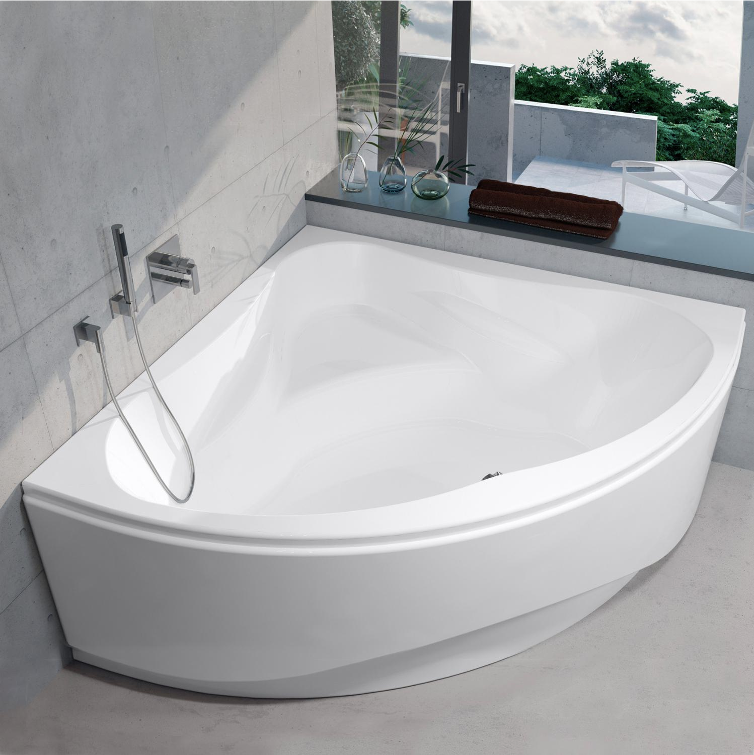 abgerundete Eckbadewanne